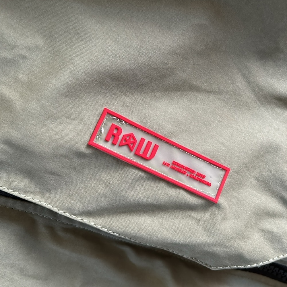 Rawgear Rubber Patch Bomber Jacket Large Olive Gr… - image 3